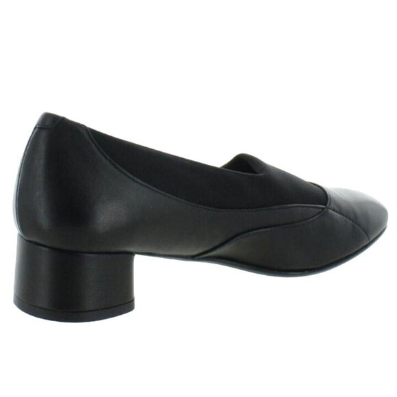 NEW Amalfi Recanati Block Heel Round Toe Leather Pumps‎ in Black, Size 7.5 SS - Picture 2 of 10